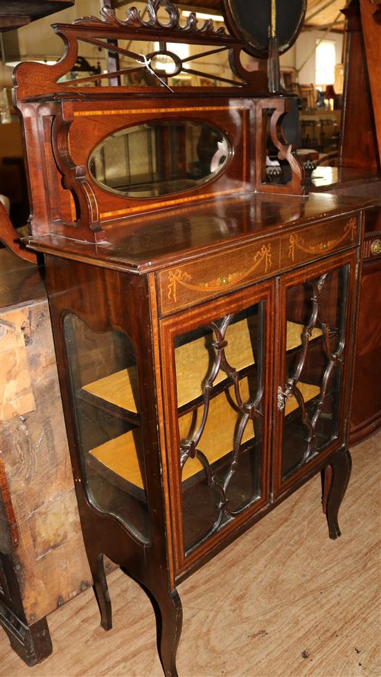 Edwardian inlaid display cabinet